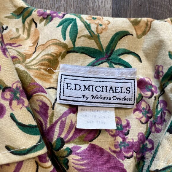 Vintage E.D. Michaels by Melanie Drucker Floral A Line Dress Cottagecore - Picture 2 of 11